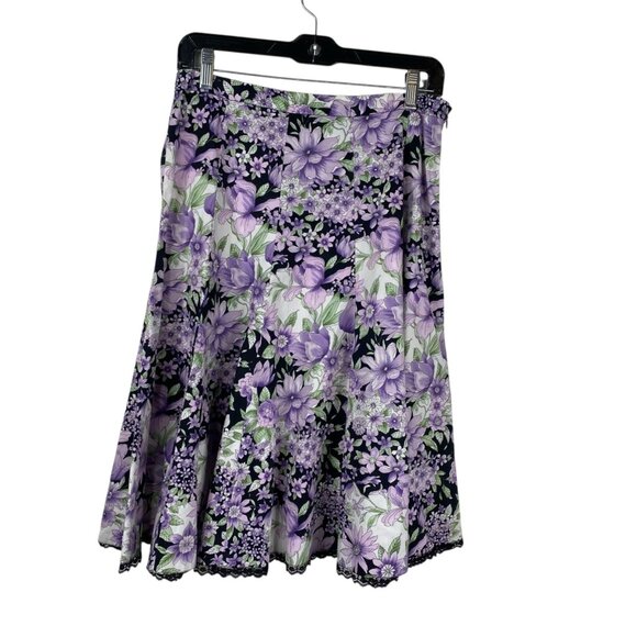 Jupe Dressbarn Taille XL - Imprimé Floral Ceinture Perles Argent